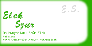 elek szur business card